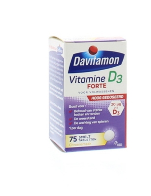 Foto van Davitamon vitamine d3 forte smelttablet 75tb via drogist