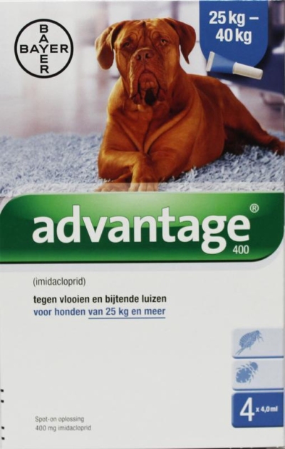 Foto van Advantage hond 400 bestrijding vlo 25+ kilo 4st via drogist