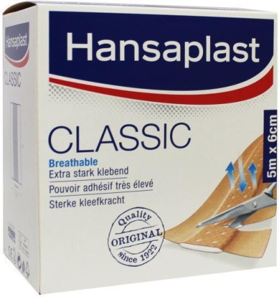 Hansaplast classic 5m x 6cm 5mx6cm  drogist