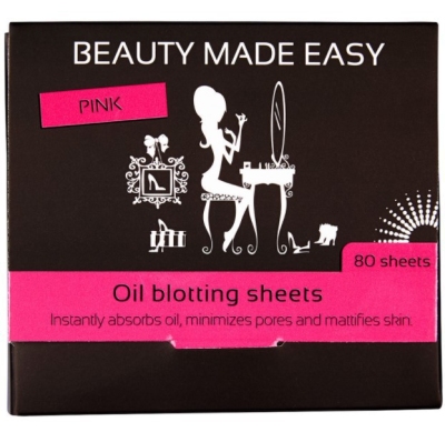 Foto van Beauty made easy oil blotting pink 80st via drogist