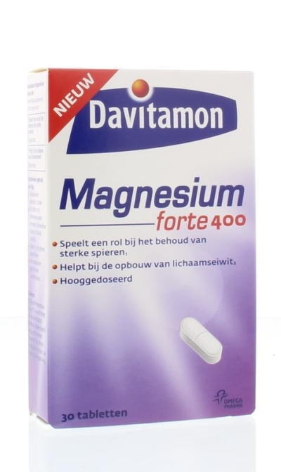 Foto van Davitamon magnesium 400 mg 30tb via drogist