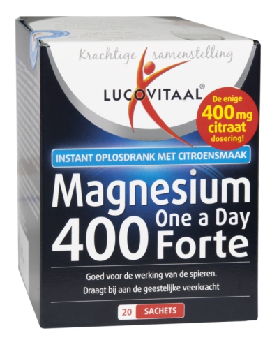 Foto van Lucovitaal magnesium 400 forte 20 sachets via drogist