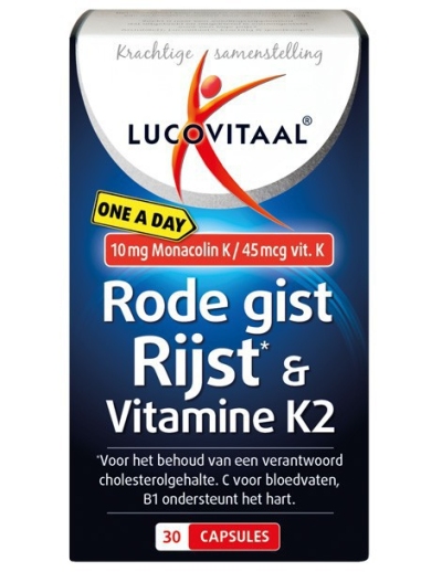 Foto van Lucovitaal rode gist rijst vitamine k2 30 capsules via drogist