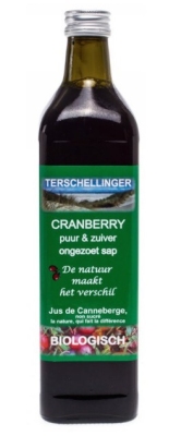 Foto van Terschellinger cranberrysap ongezoet bio 6 x 6 x 750ml via drogist