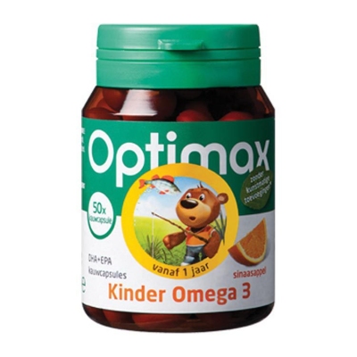 Optimax kinder omega 3 sinaasappel 50kcap  drogist