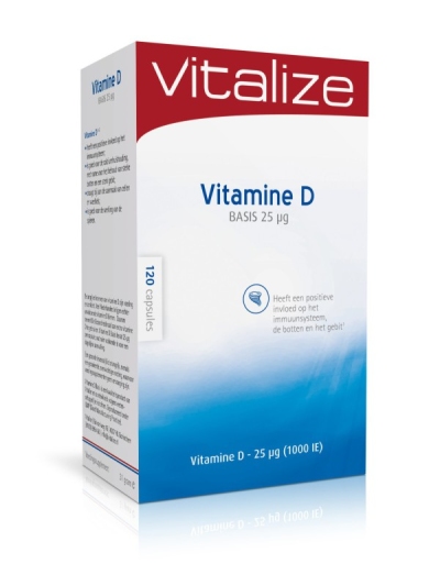 Foto van Vitalize products vitamine d3 120cap via drogist