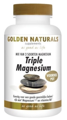 Foto van Golden naturals triple magnesium voordeelpot 180tb via drogist