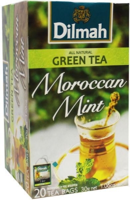 Foto van Dilmah all natural green tea morocaan mint 20st via drogist