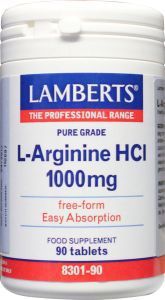 Foto van Lamberts l-arginine 1000 mg 90tab via drogist