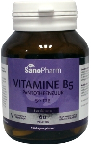 Sanopharm vitamine b5 pantotheenzuur 50 mg 60tab  drogist