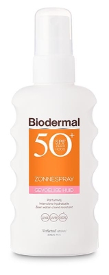 Foto van Biodermal sun spray gevoelige huid spf50+ 175ml via drogist