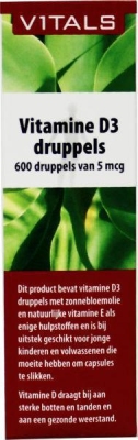 Foto van Vitals vitamine d3 druppels 20ml via drogist