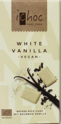 Foto van Ichoc white vanilla vegan 10 x 80g via drogist