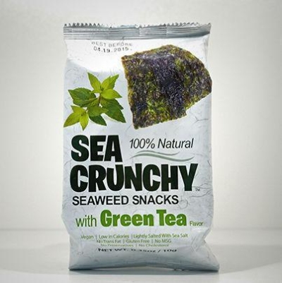 Sea crunchy zeewier snacks groene thee 10g  drogist