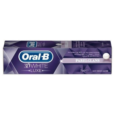 Foto van Oral-b tandpasta 3d white luxe parelglans 75ml via drogist