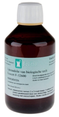 Foto van Biovitaal voedingssupplementen lijnzaadolie 250 ml via drogist