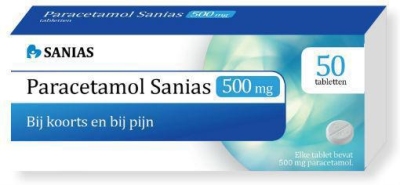 Foto van Sanias paracetamol 500 mg 50st via drogist