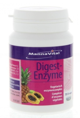 Foto van Mannavital digest enzyme 75cap via drogist