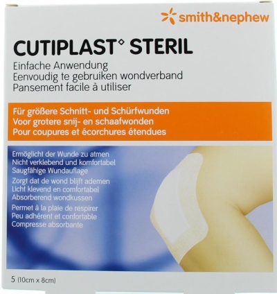 Cutiplast steril 10 x 8cm 5st  drogist