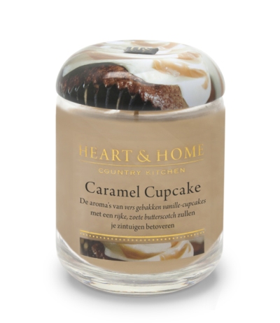 Foto van Heart & home grote geurkaars - caramel cupcake 1st via drogist