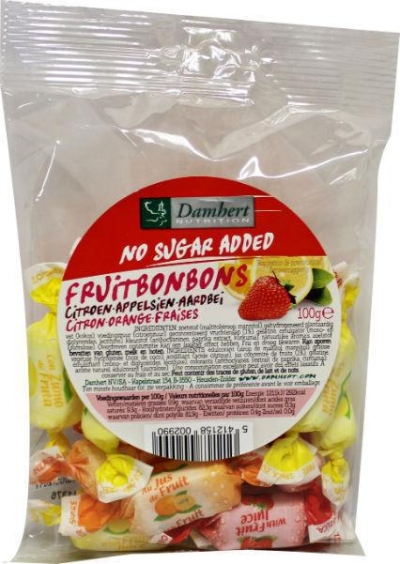 Foto van Damhert fruittoffees 100g via drogist