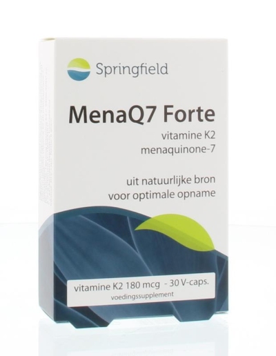 Foto van Springfield menaq7 forte vitamine k2 180 mcg 30vc via drogist