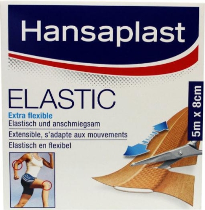 Foto van Hansaplast elastisch 5m x 8cm 5mx8cm via drogist
