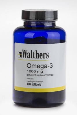 Foto van Walthers omega 3 1000 mg 100sft via drogist