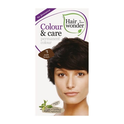 Foto van Hairwonder haarverf color & care dark brown 3 100ml via drogist