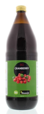 Foto van Hanoju bio cranberry sap glas fles 1000ml via drogist