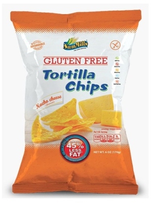 Foto van Sam mills tortilla chips nacho 125gr via drogist