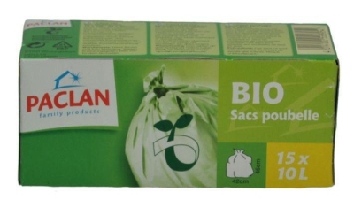 Foto van Paclan huisvuil/afvalzak bio 10 liter 15st via drogist