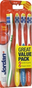Foto van Jordan tandenborstel totalclean soft 4pack via drogist