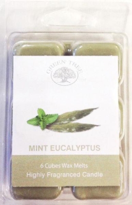 Foto van Green tree wax melts mint eucalyptus 6st via drogist
