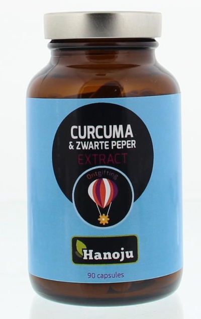 Foto van Hanoju curcuma extract 400 mg 90cap via drogist