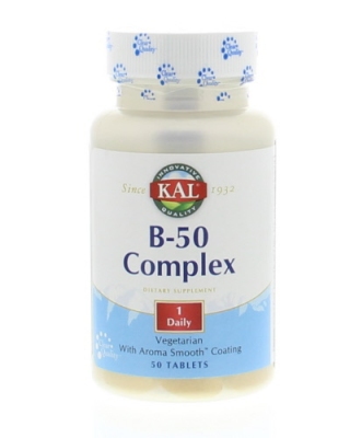 Foto van Kal vitamine b50 complex 50tab via drogist