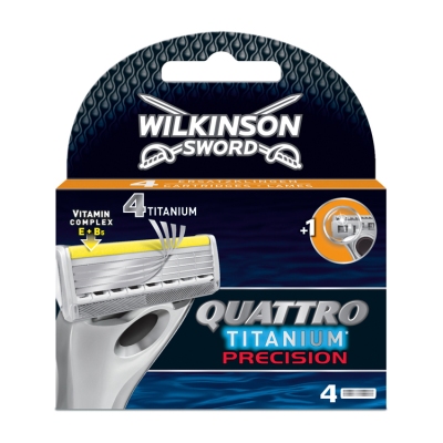 Wilkinson scheermesjes quattro titanium precision 4st  drogist