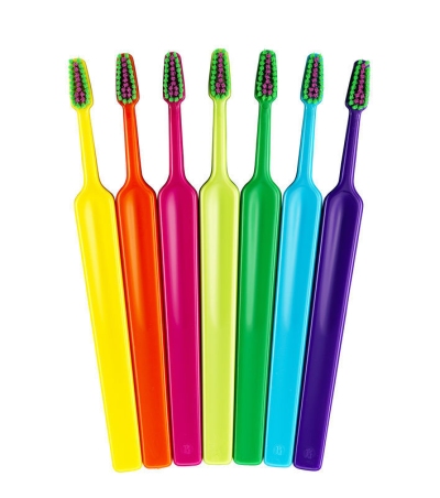 Foto van Tepe tandenborstel colour compact x soft 4st via drogist