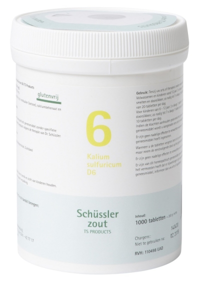 Foto van Pfluger schussler celzout 6 kalium sulfuricum d6 1000t via drogist