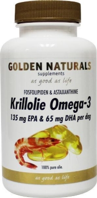 Foto van Golden naturals krillolie omega-3 135 mg epa 65 mg 60ca via drogist