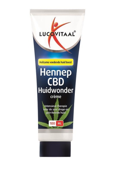 Foto van Lucovitaal hennep cbd huidwonder crème 100ml via drogist