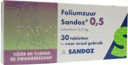 Sandoz foliumzuur 0.5 mg 30st  drogist
