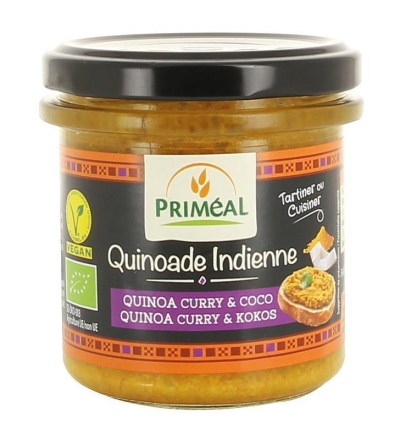 Foto van Primeal quinoade spread indian style 140g via drogist