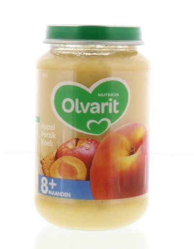 Foto van Olvarit 8m52 appel perzik koek 200g via drogist