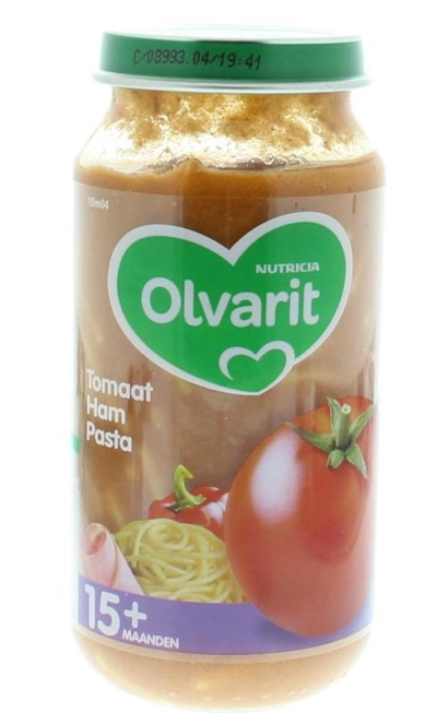 Foto van Olvarit 15m04 tomaat ham pasta 6 x 250g via drogist