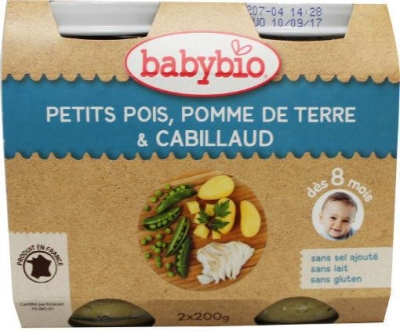 Foto van Babybio groenten kabeljauw 2x200g via drogist