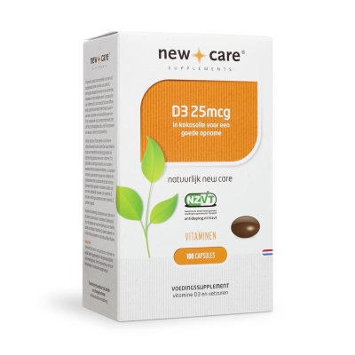 Foto van New care vitamine d3 25 mcg 100cap via drogist