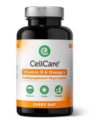 Foto van Cellcare vitamine d & omega 90cap via drogist