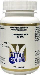 Foto van Vital cell life thiamine hcl 25 mg 100ca via drogist