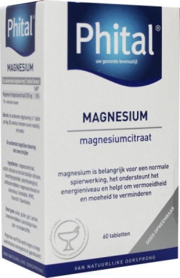 Foto van Phital magnesium 150mg 60tab via drogist